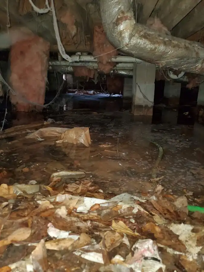 Crawl space flood assessment for Commercial Water Damage Restoration in Fruitport